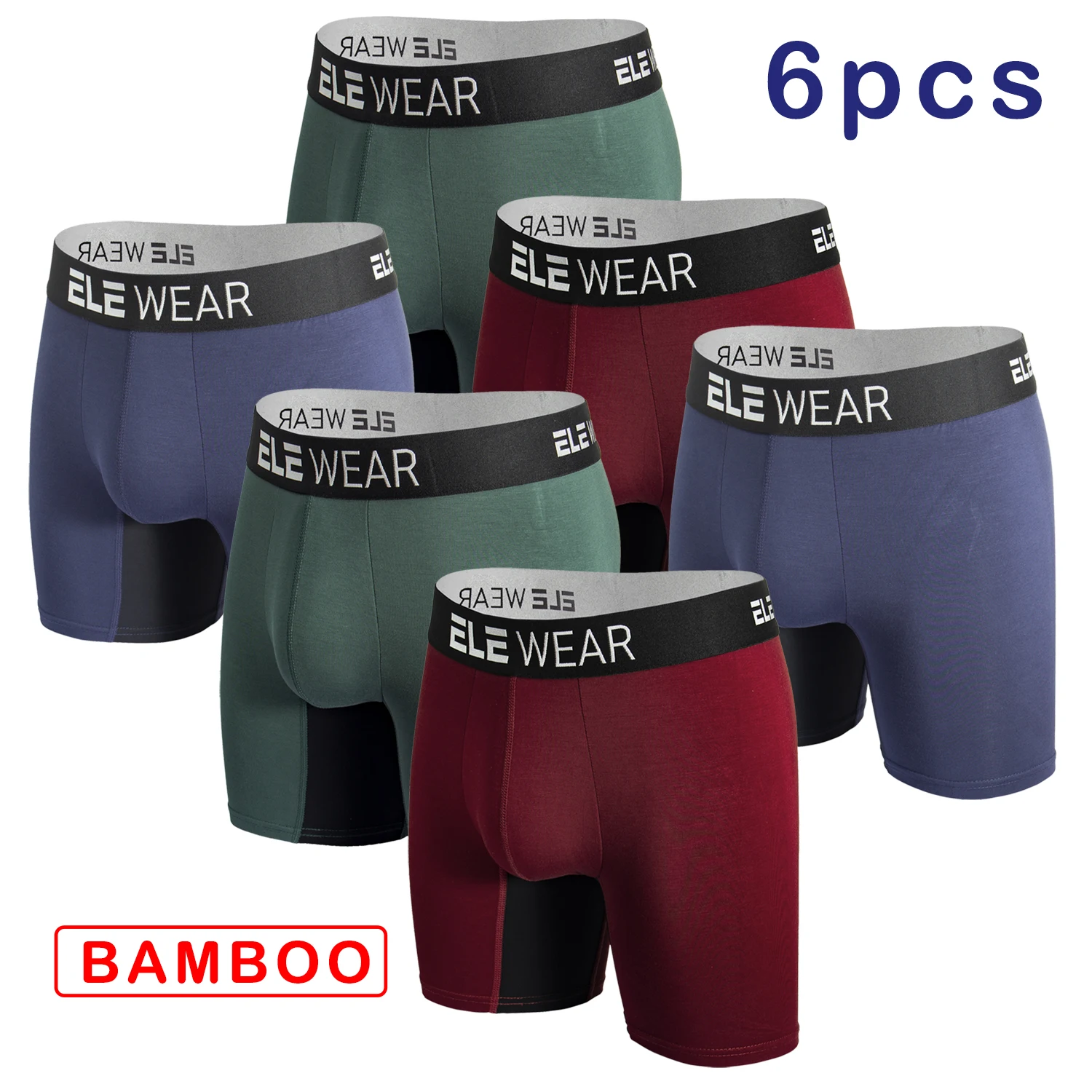 6 Pcs Bamboo Men Underwear Box - Bamboo Fiber Trunk ulasan dan harga