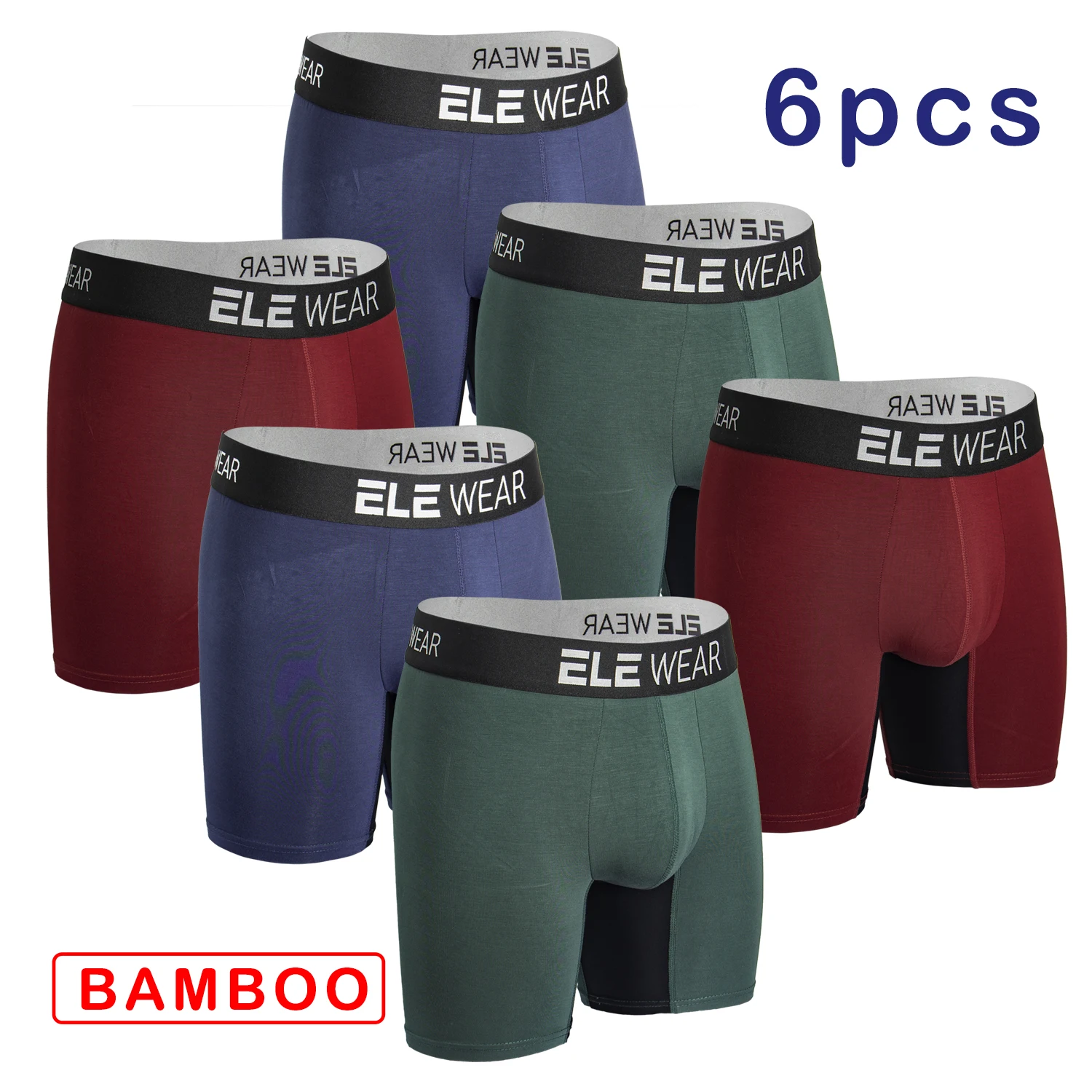 6 Pcs Bamboo Men Underwear Box - Bamboo Fiber Trunk ulasan dan harga
