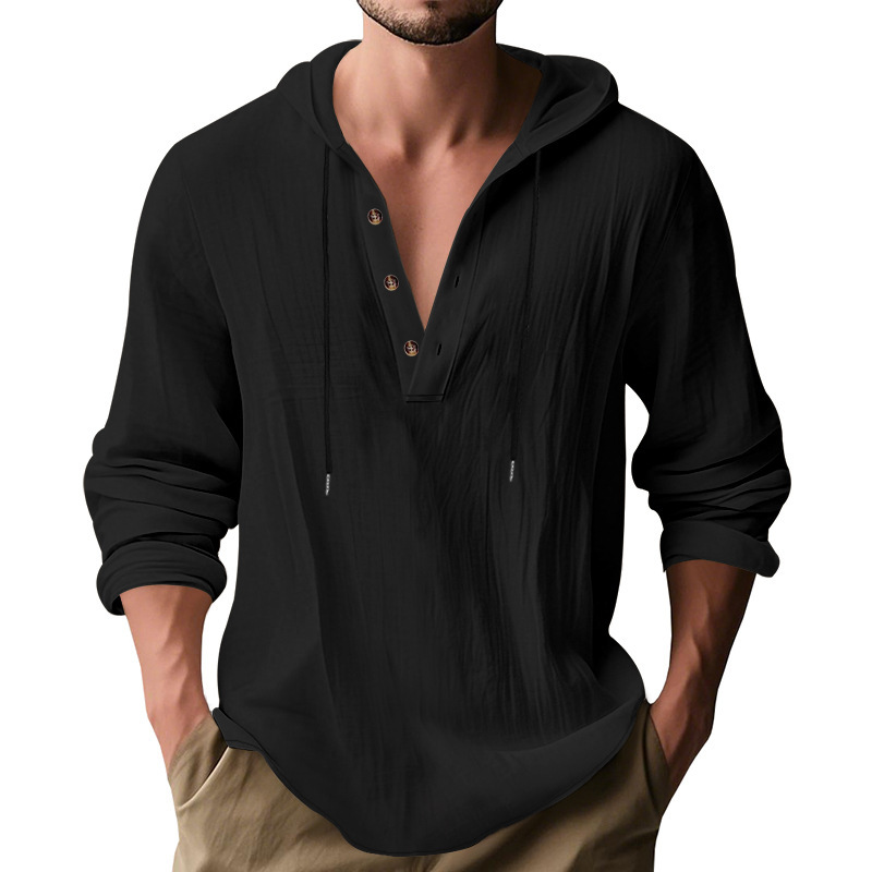 Hot Selling Men's Loose Linen  - Undershirt Crew Neck ulasan dan harga