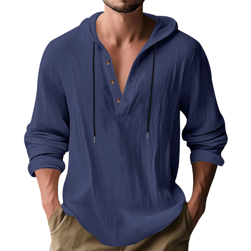 Hot Selling Men's Loose Linen  - Undershirt Crew Neck ulasan dan harga